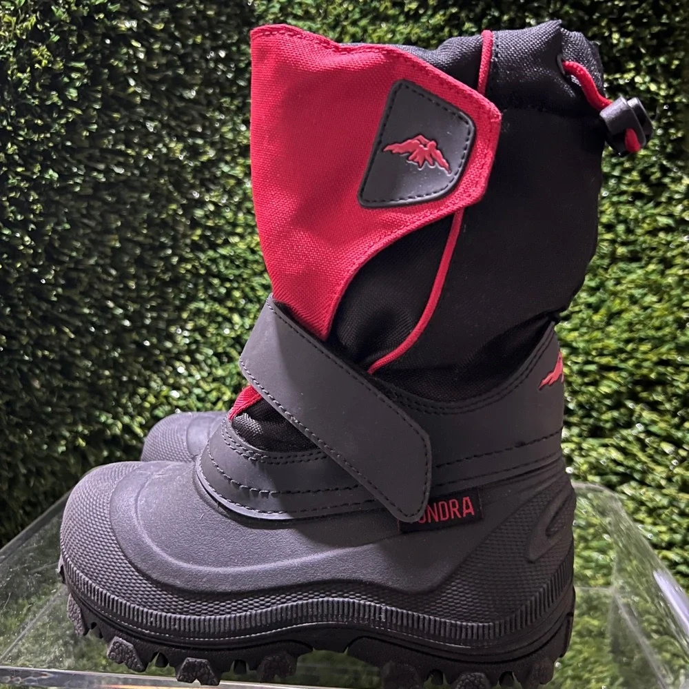 Tundra Quebec Wide Snow Boot Size 13 Little Kid Black/Red Winter Waterproof